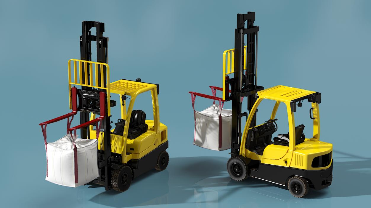 3D Industrial Forklift with Bulk Bag model