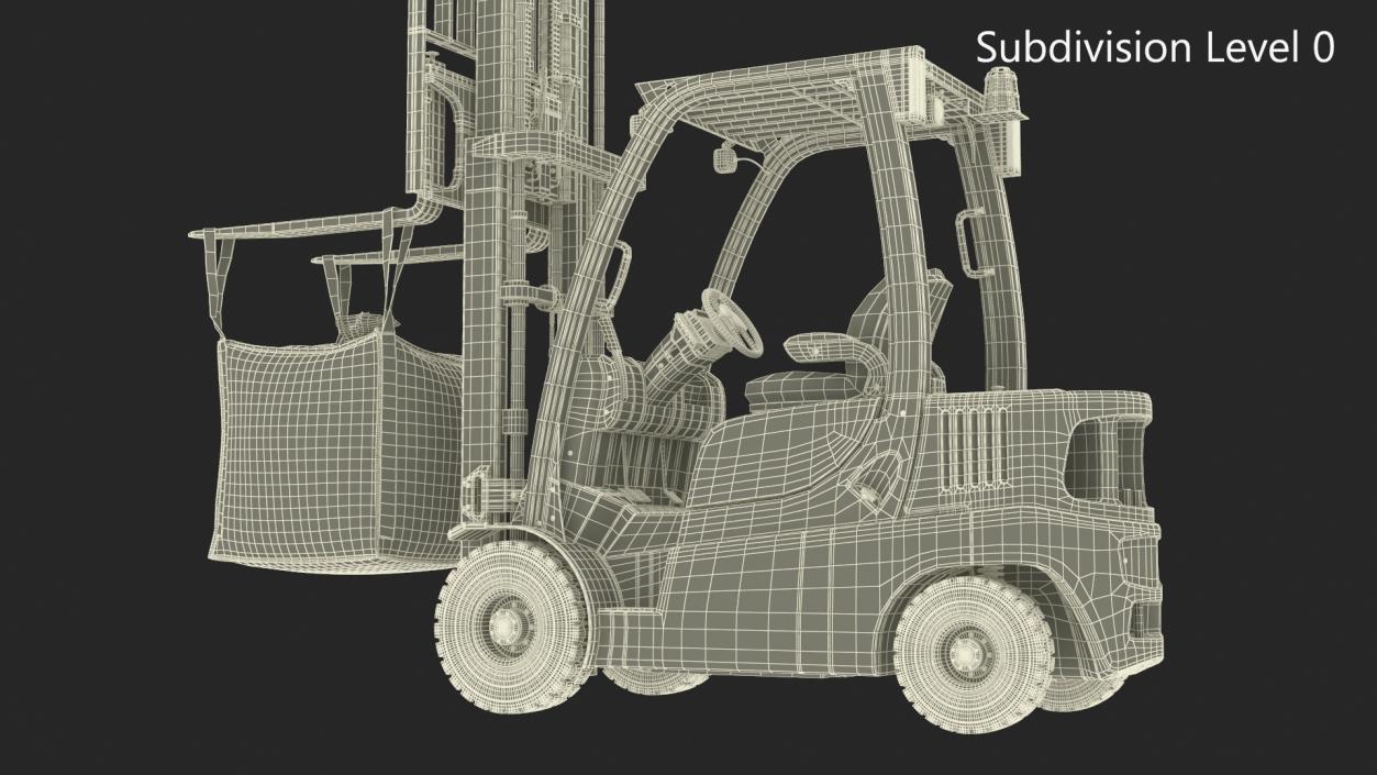 3D Industrial Forklift with Bulk Bag model