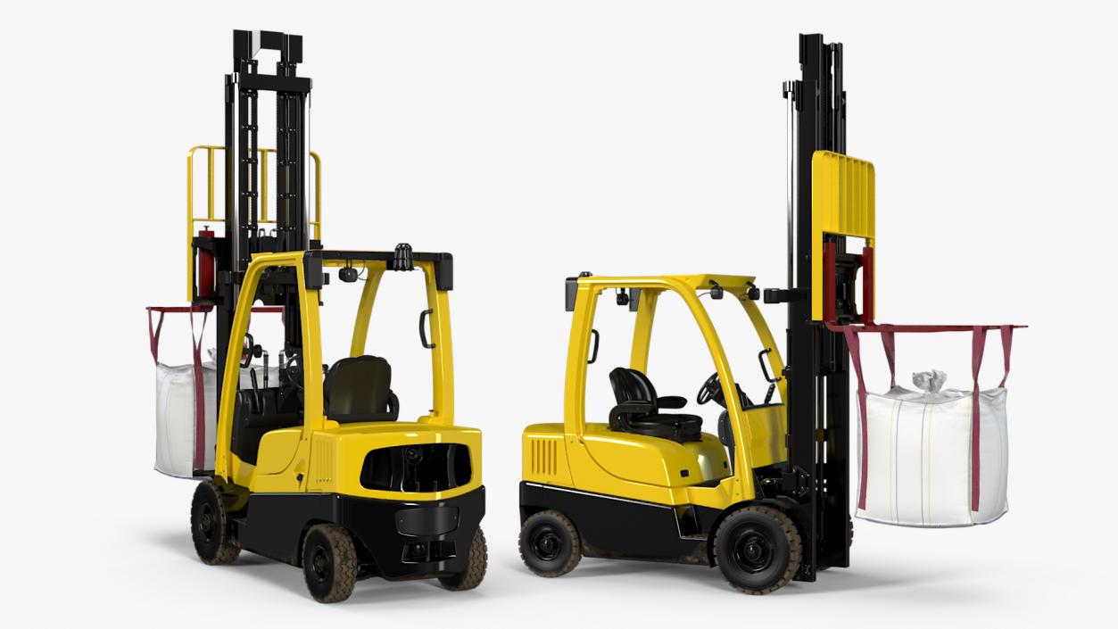 3D Industrial Forklift with Bulk Bag model