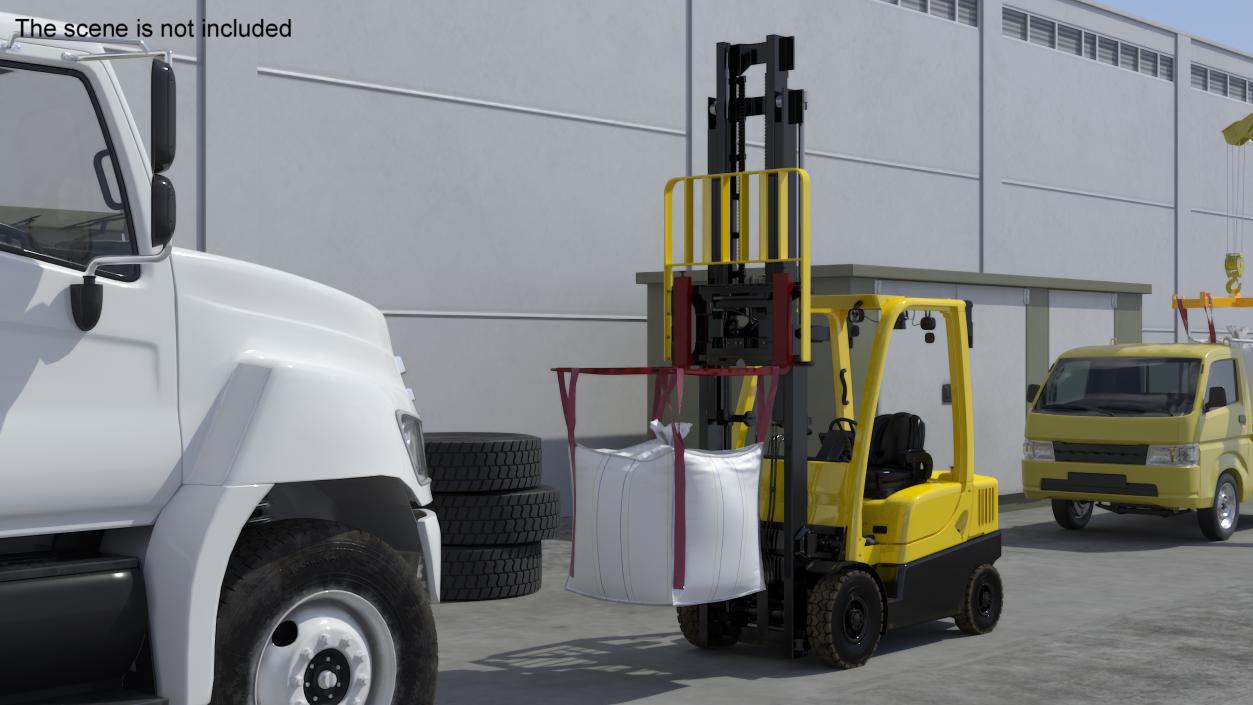 3D Industrial Forklift with Bulk Bag model