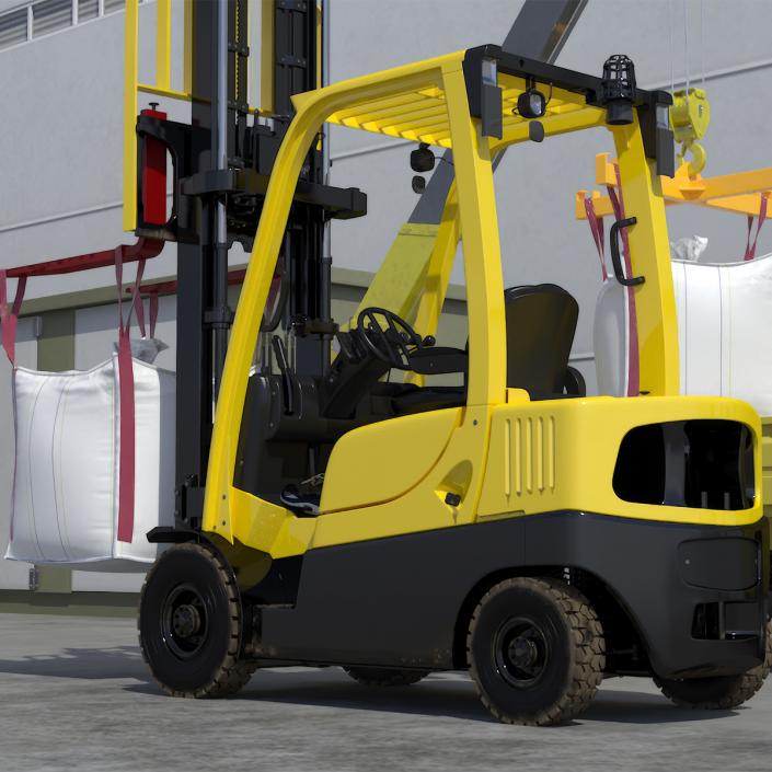 3D Industrial Forklift with Bulk Bag model