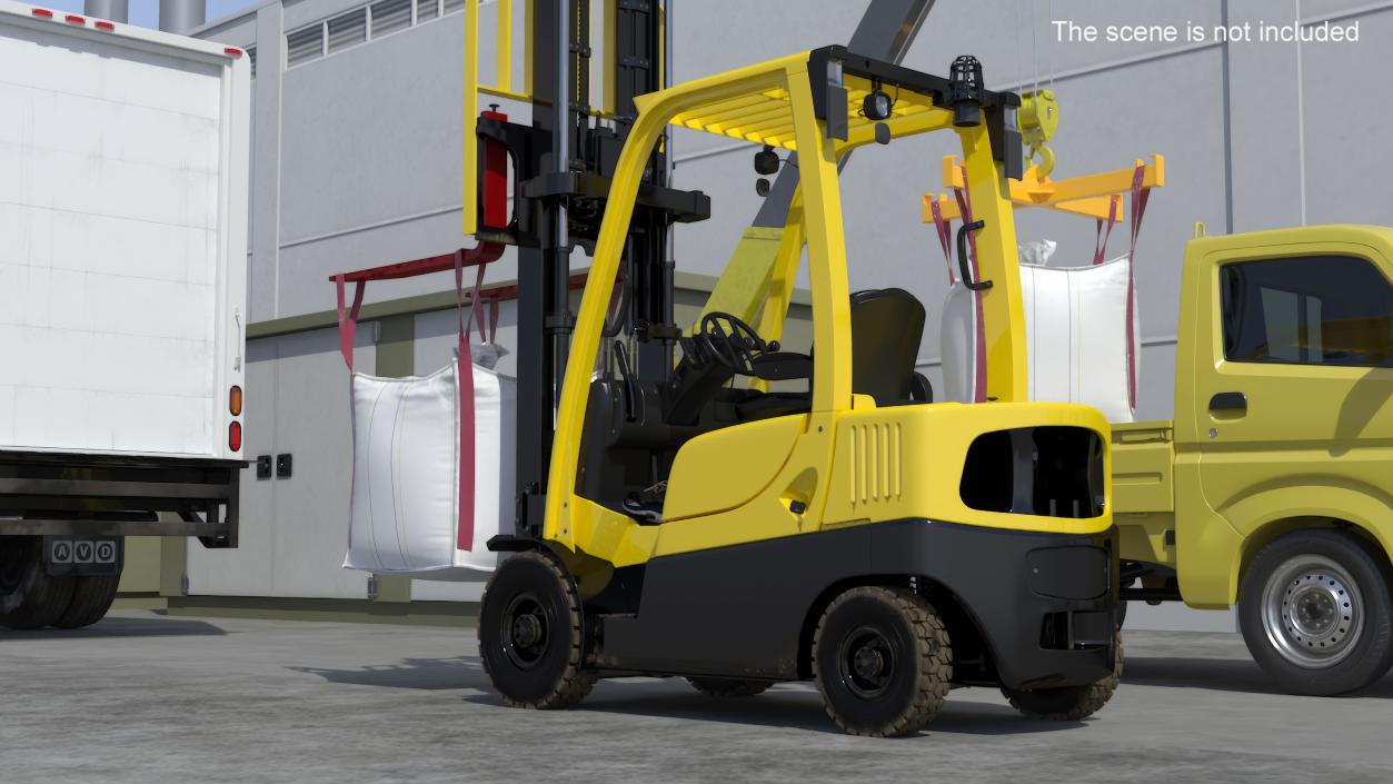 3D Industrial Forklift with Bulk Bag model