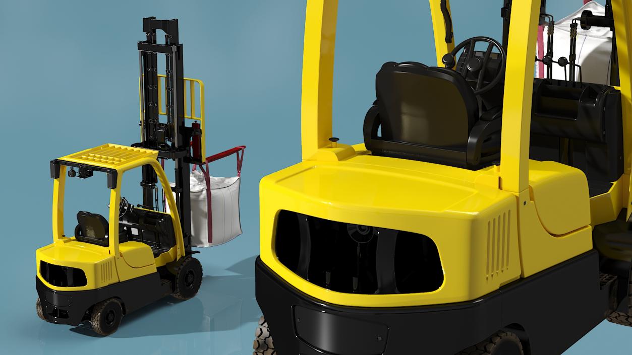 3D Industrial Forklift with Bulk Bag model