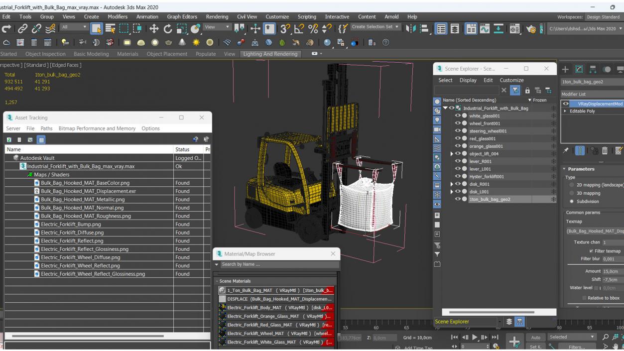 3D Industrial Forklift with Bulk Bag model