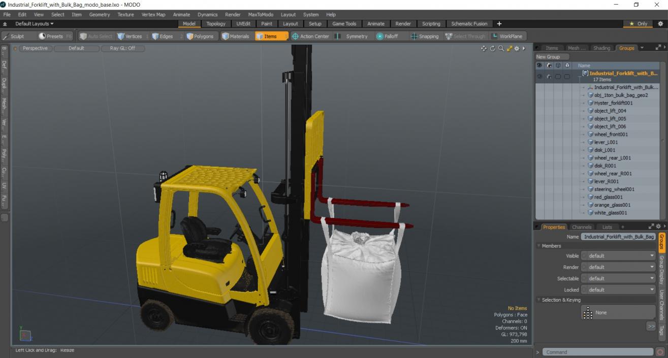 3D Industrial Forklift with Bulk Bag model