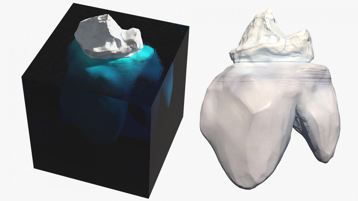 3D Iceberg Above and Underwater model