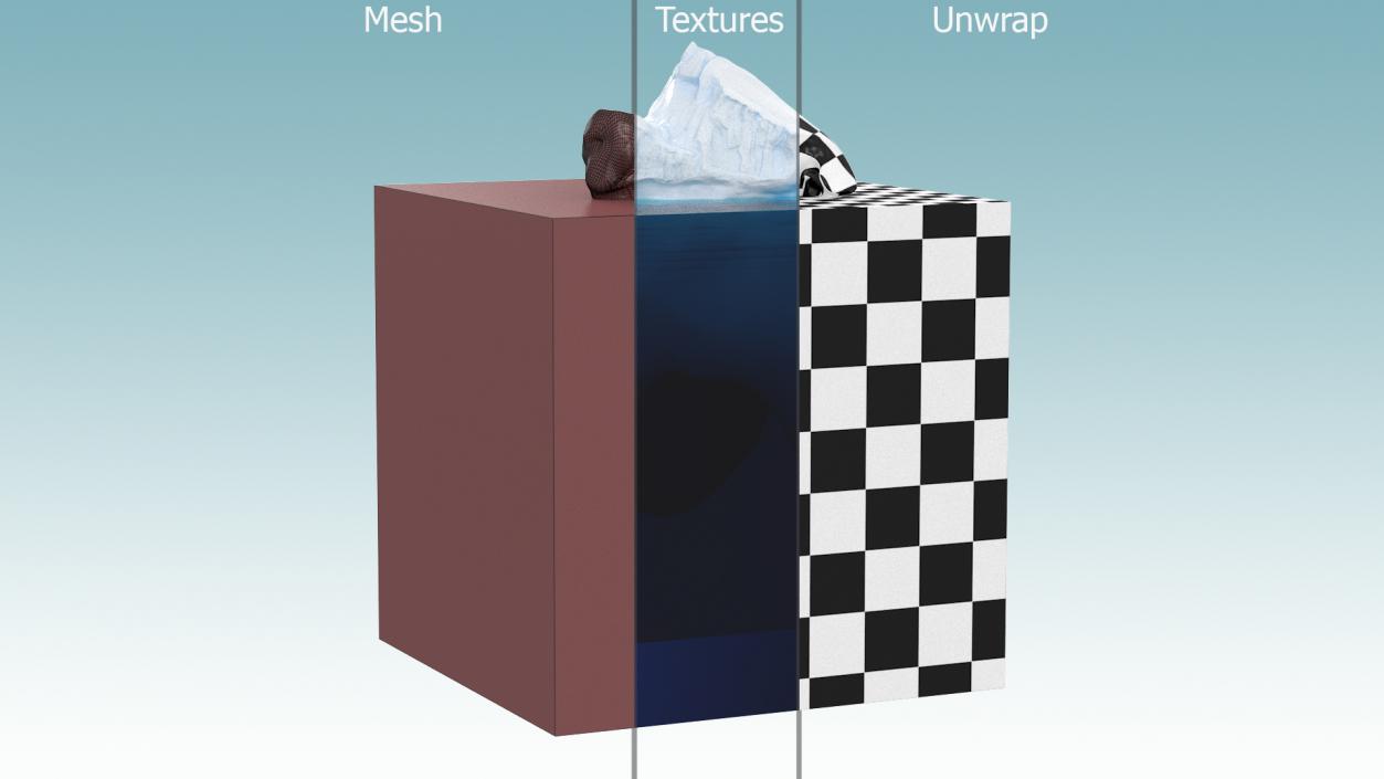 3D Iceberg Above and Underwater model