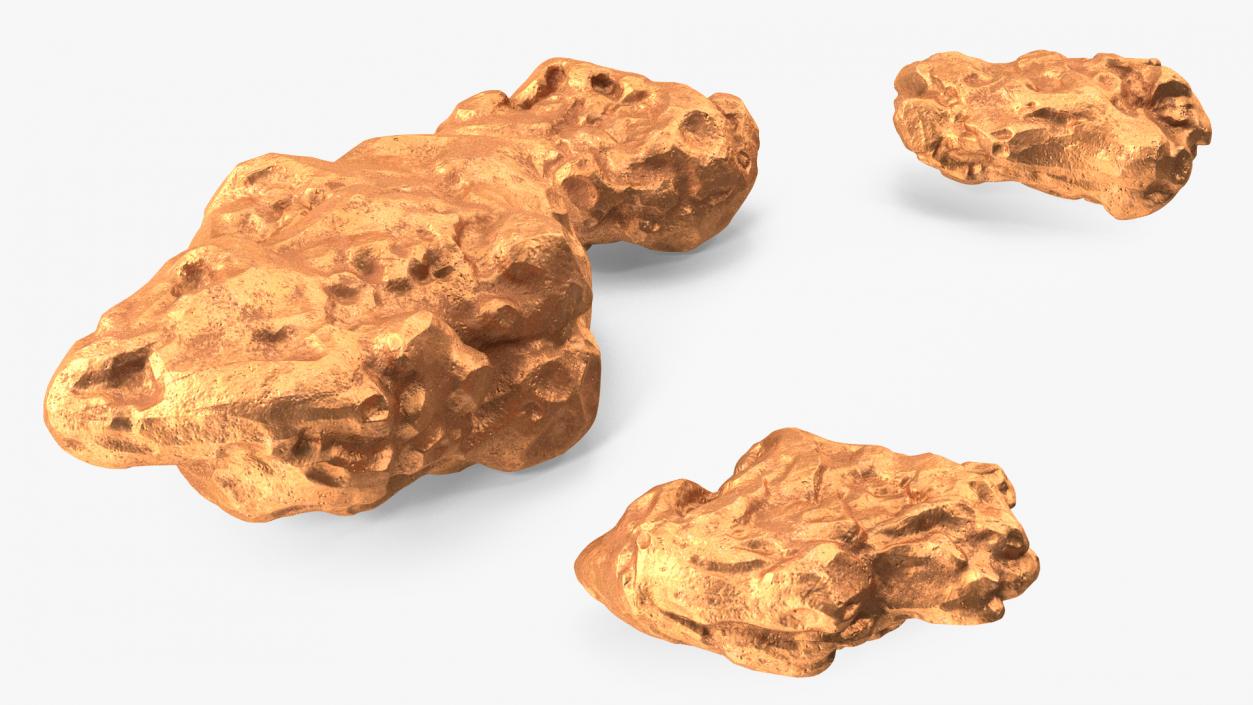 Copper Natural Minerals Big Stones 3D model