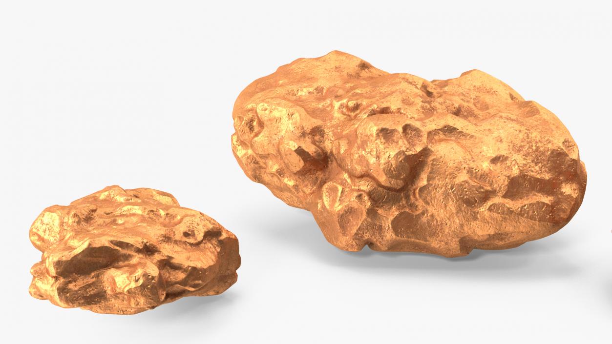 Copper Natural Minerals Big Stones 3D model