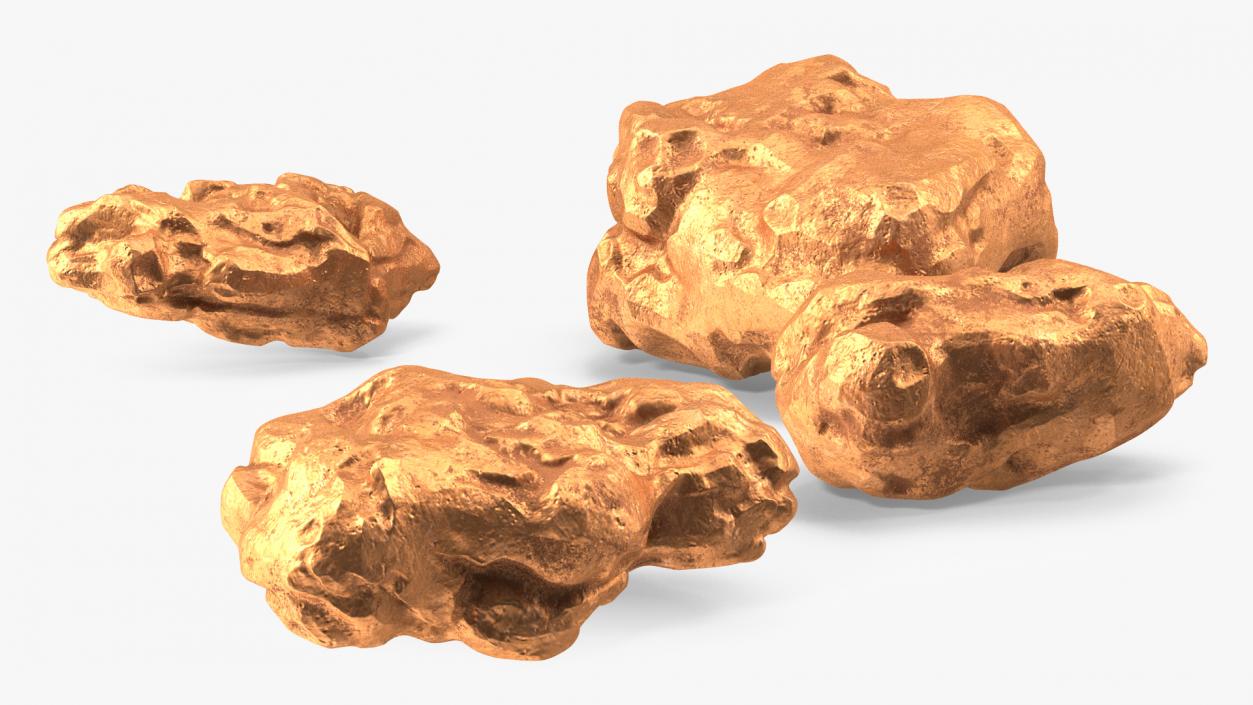 Copper Natural Minerals Big Stones 3D model