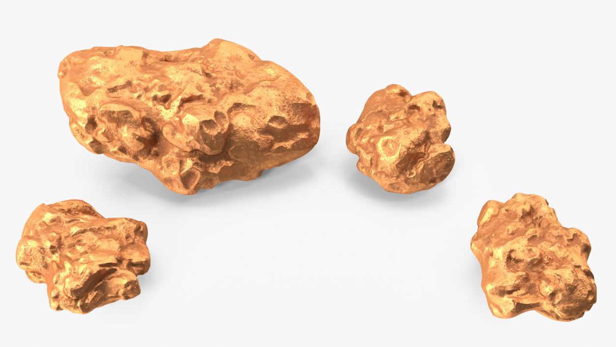 Copper Natural Minerals Big Stones 3D model