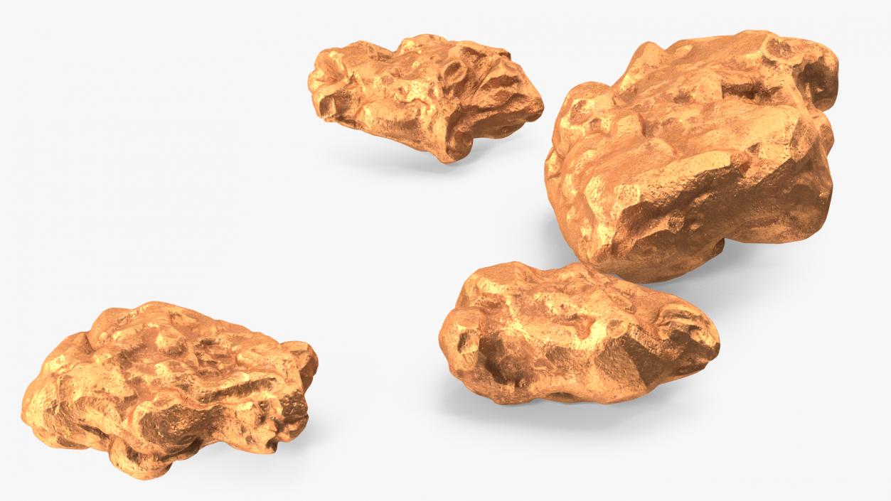 Copper Natural Minerals Big Stones 3D model