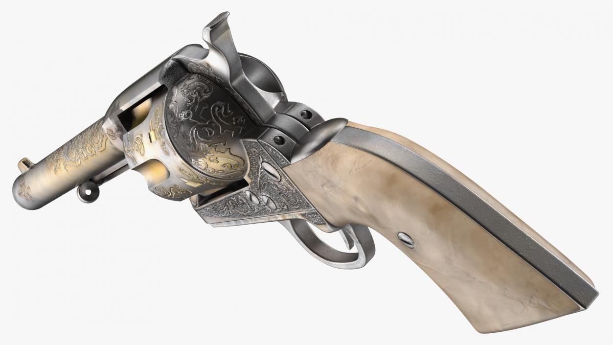 3D model Western Gun Belt with Revolver