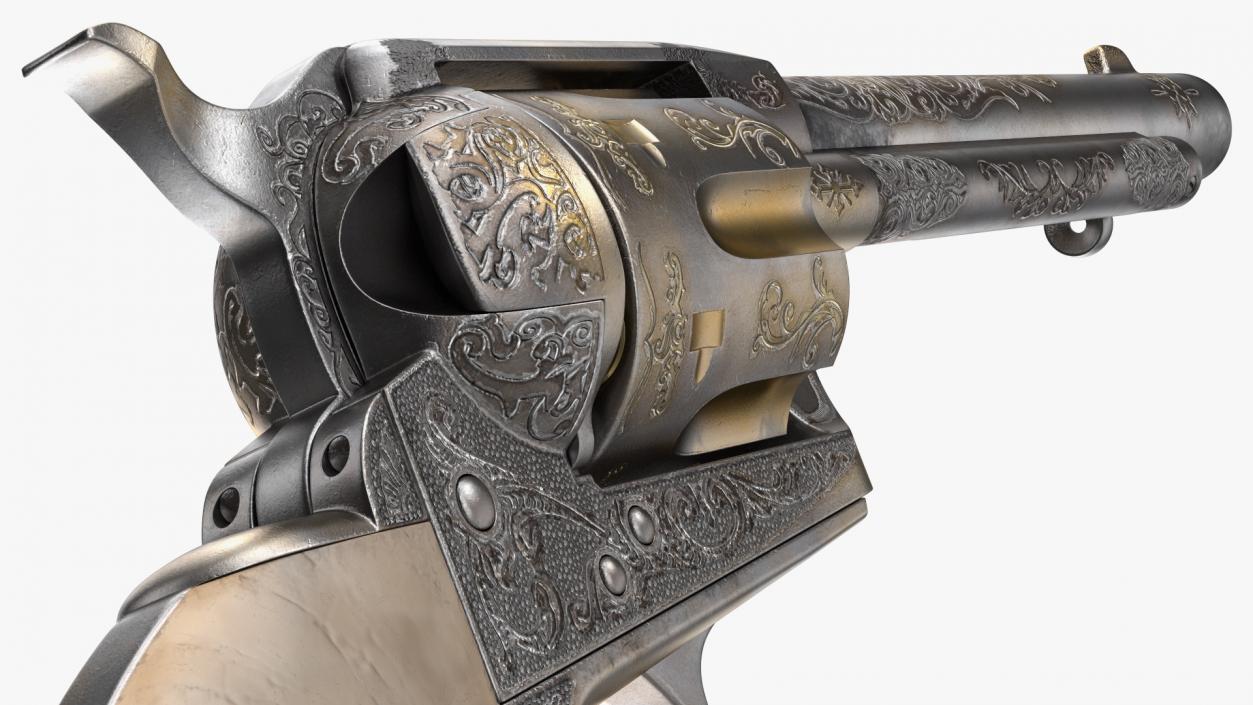 3D model Western Gun Belt with Revolver