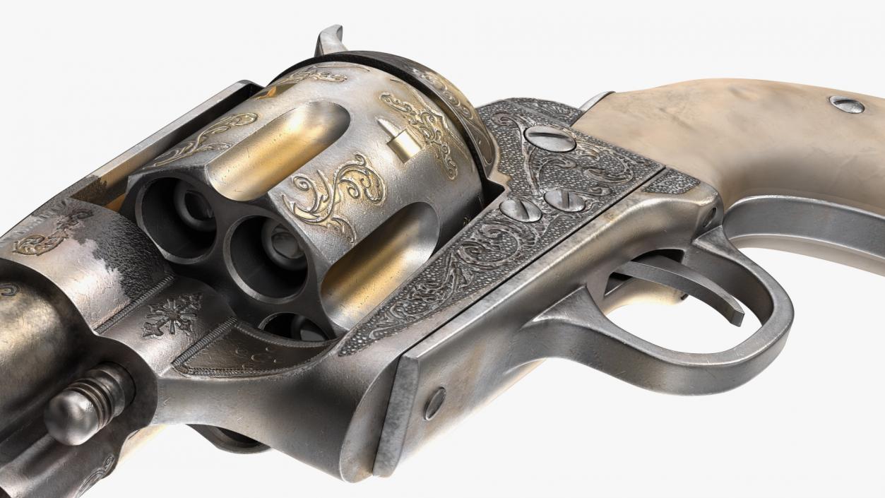 3D model Western Gun Belt with Revolver