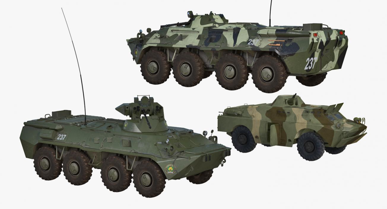 3D Russian Armoured Rigged Vehicles Collection model