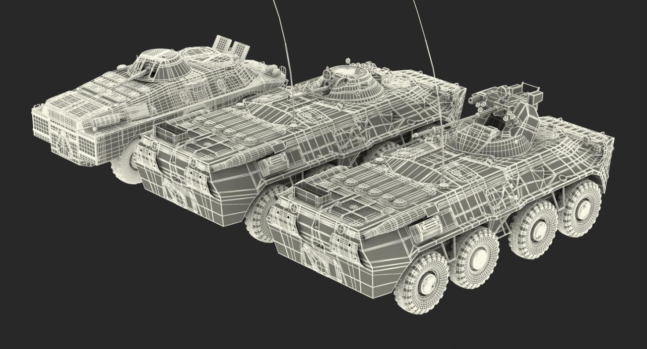 3D Russian Armoured Rigged Vehicles Collection model