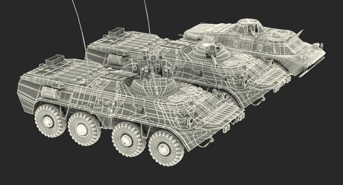 3D Russian Armoured Rigged Vehicles Collection model