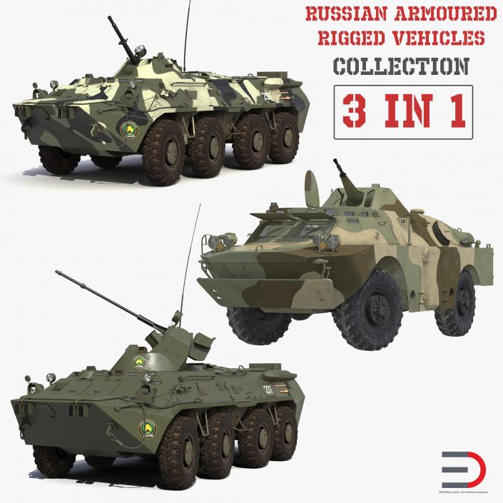 3D Russian Armoured Rigged Vehicles Collection model