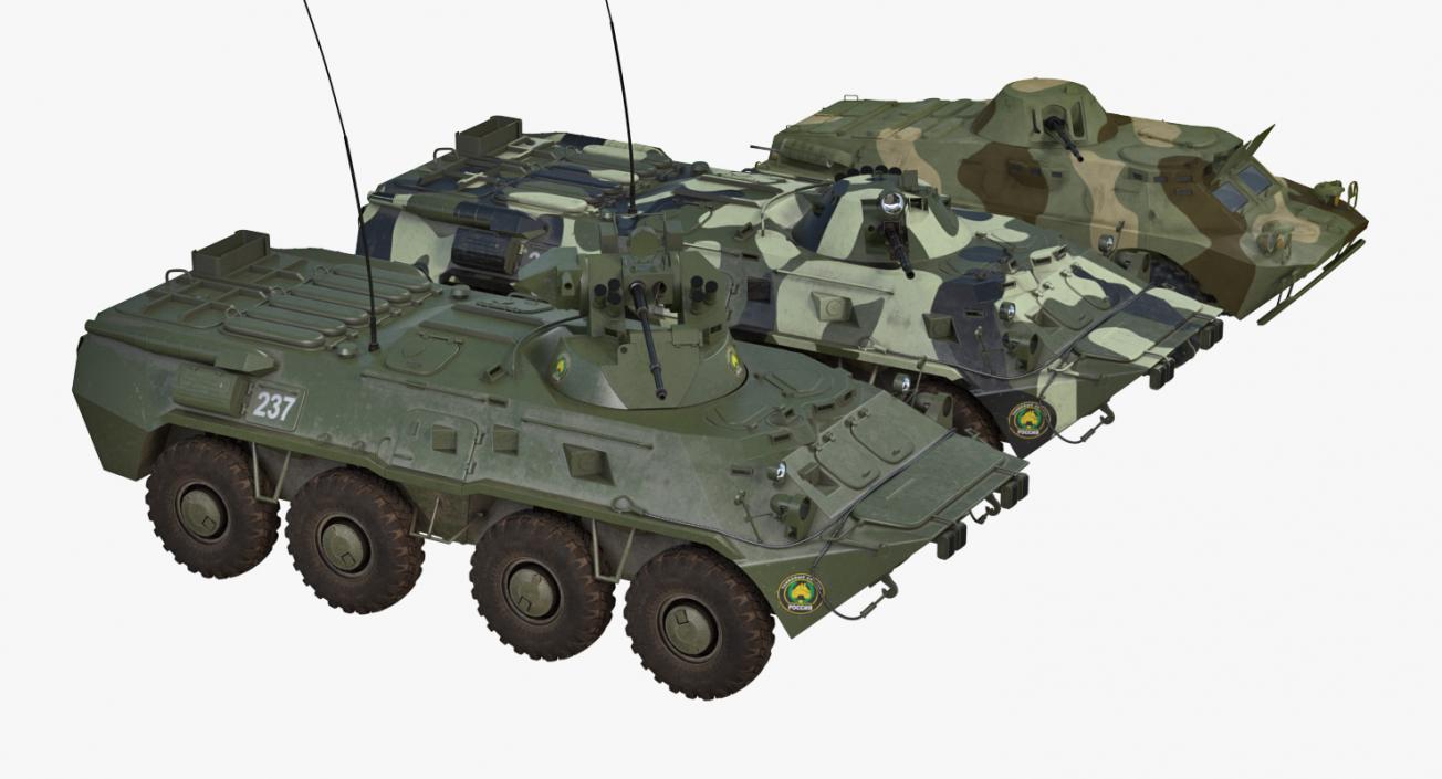 3D Russian Armoured Rigged Vehicles Collection model