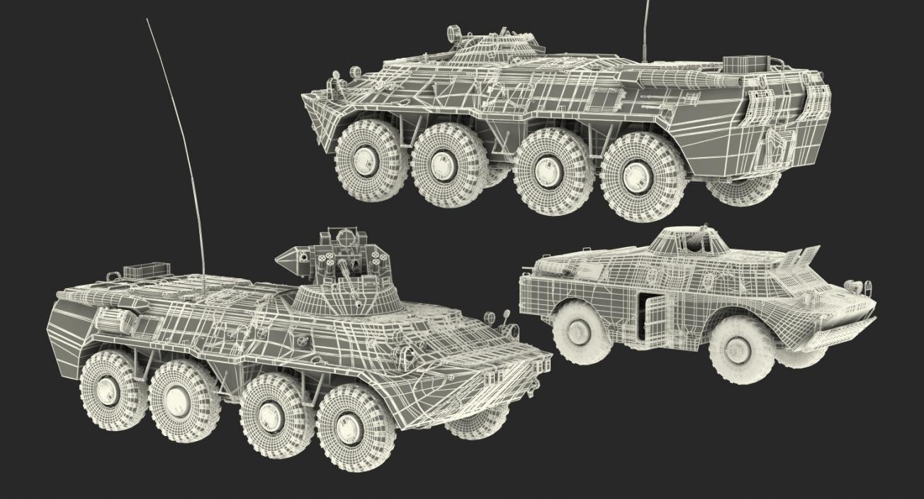 3D Russian Armoured Rigged Vehicles Collection model