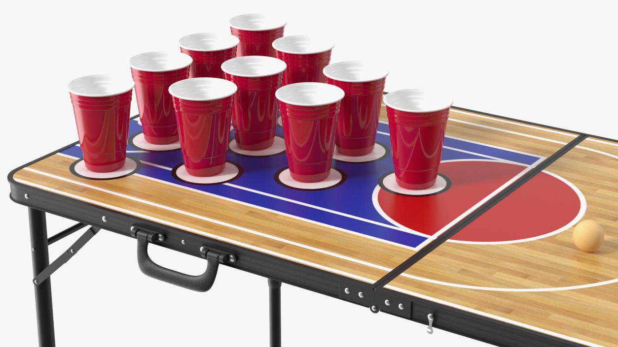 3D Cup Pong Foldable Table model