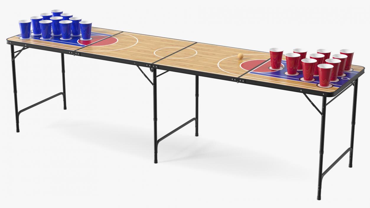 3D Cup Pong Foldable Table model