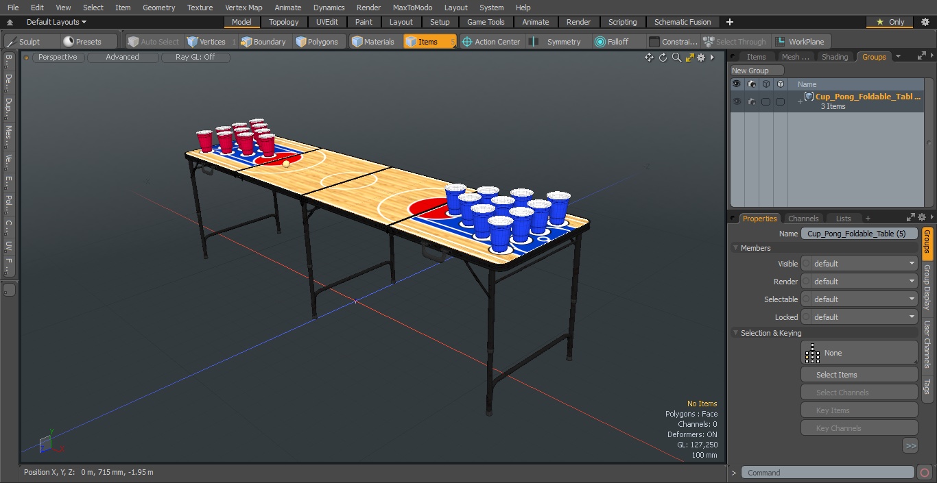 3D Cup Pong Foldable Table model