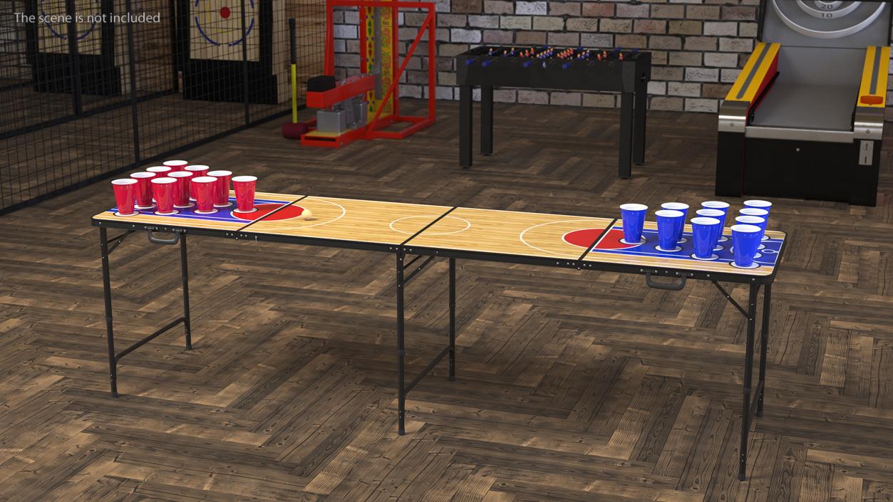 3D Cup Pong Foldable Table model