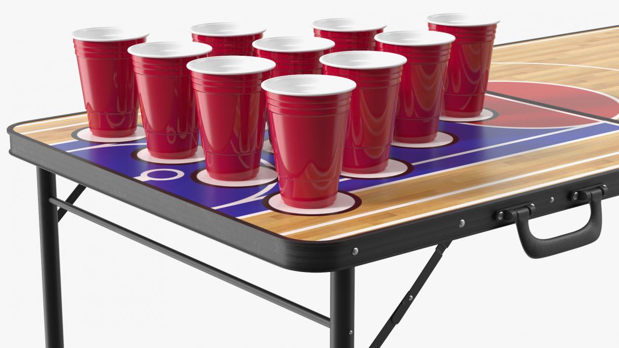 3D Cup Pong Foldable Table model