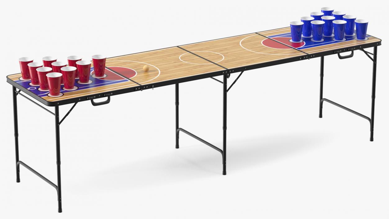 3D Cup Pong Foldable Table model