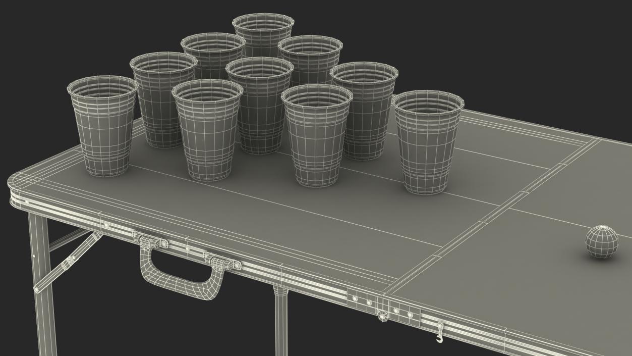 3D Cup Pong Foldable Table model