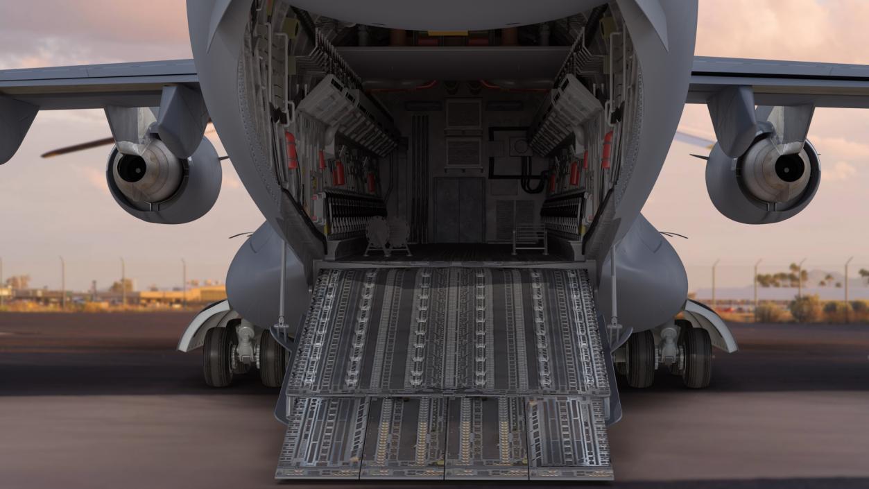 Boeing C17 Globemaster III Cargo Door Open 3D