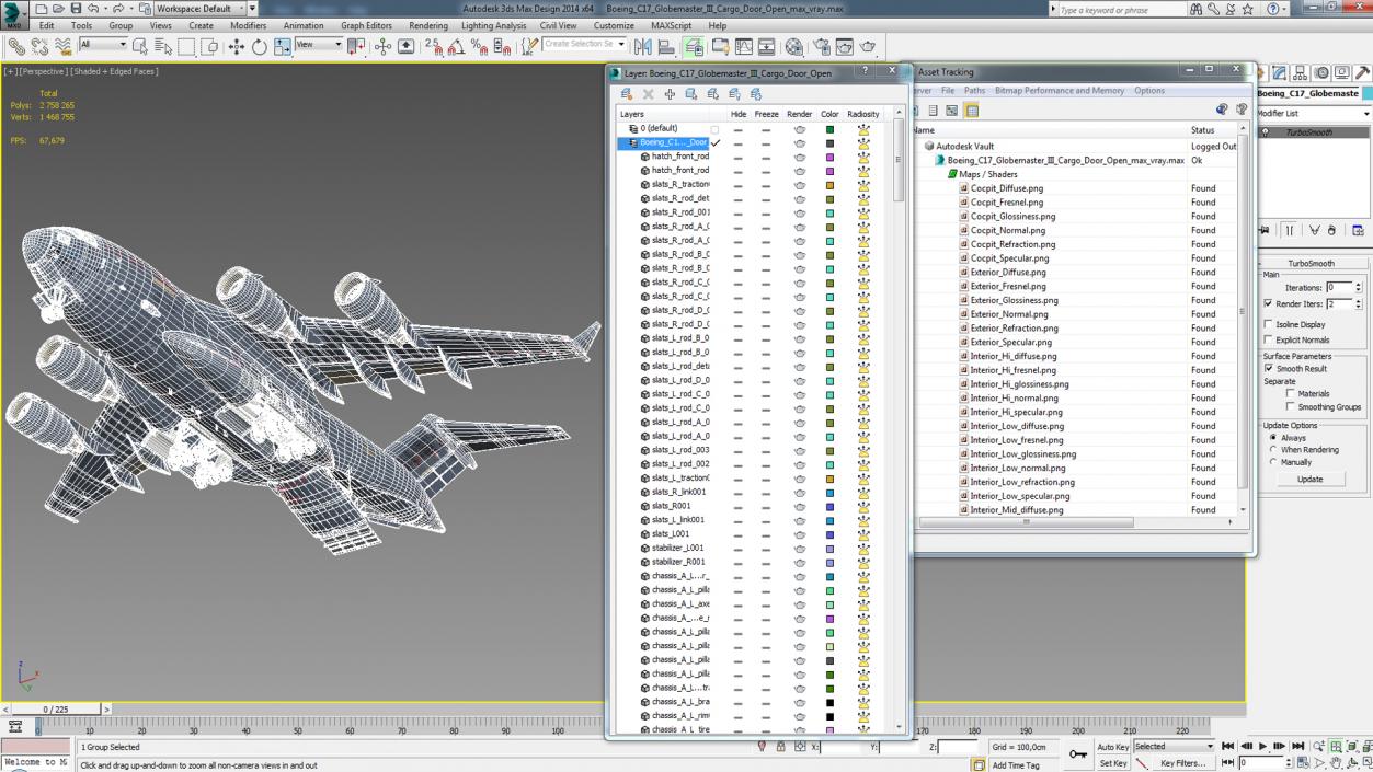 Boeing C17 Globemaster III Cargo Door Open 3D