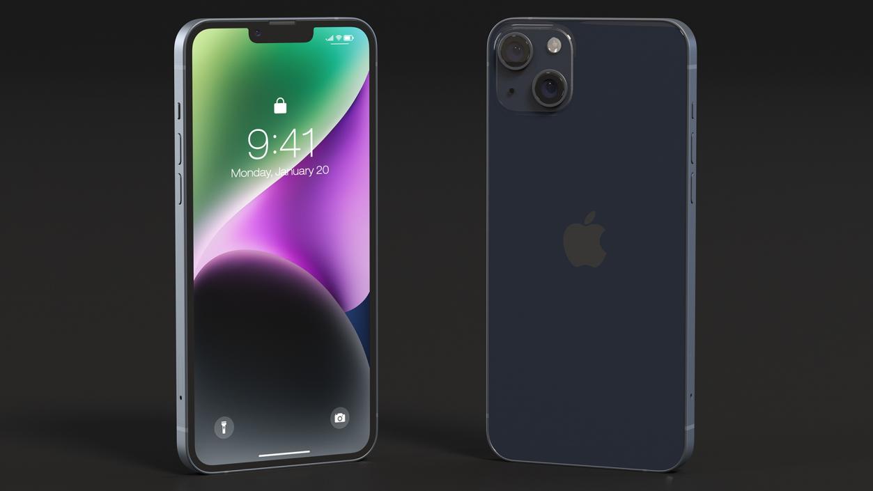 Apple iPhone 14 Plus Midnight 3D model