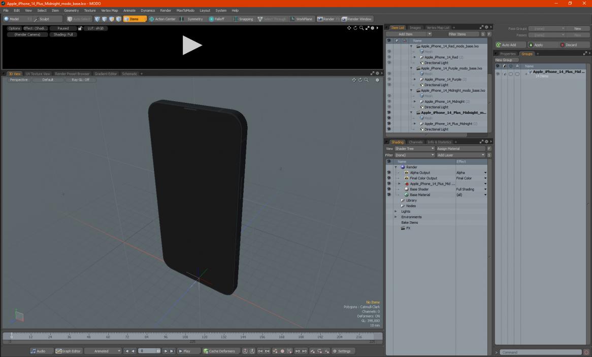 Apple iPhone 14 Plus Midnight 3D model