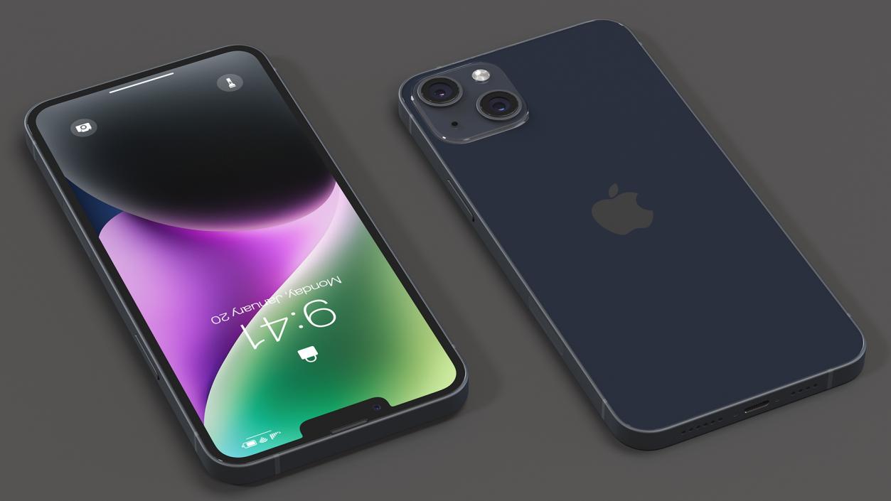 Apple iPhone 14 Plus Midnight 3D model