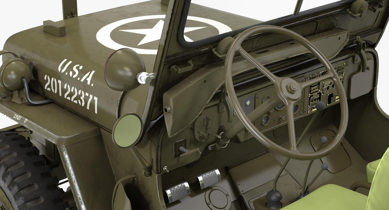 3D Jeep Willys MB Rigged