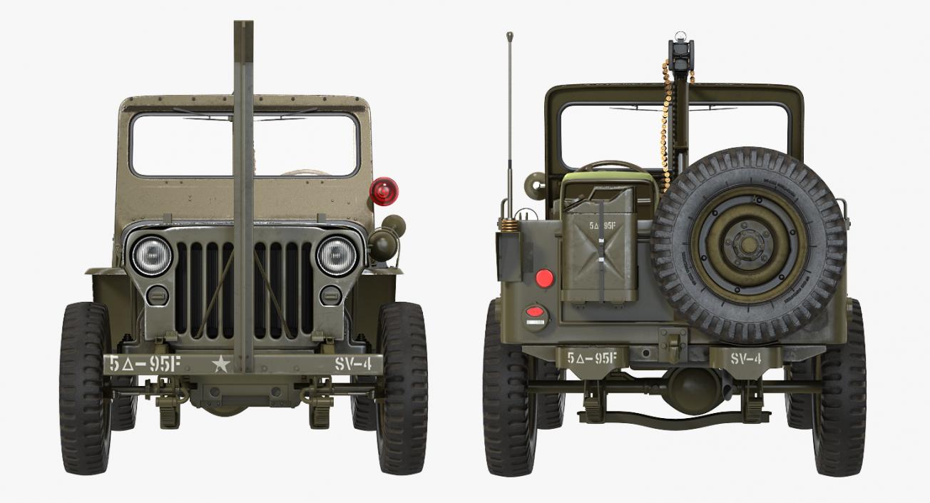 3D Jeep Willys MB Rigged