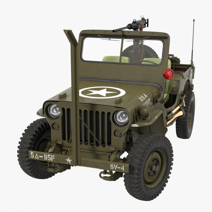 3D Jeep Willys MB Rigged