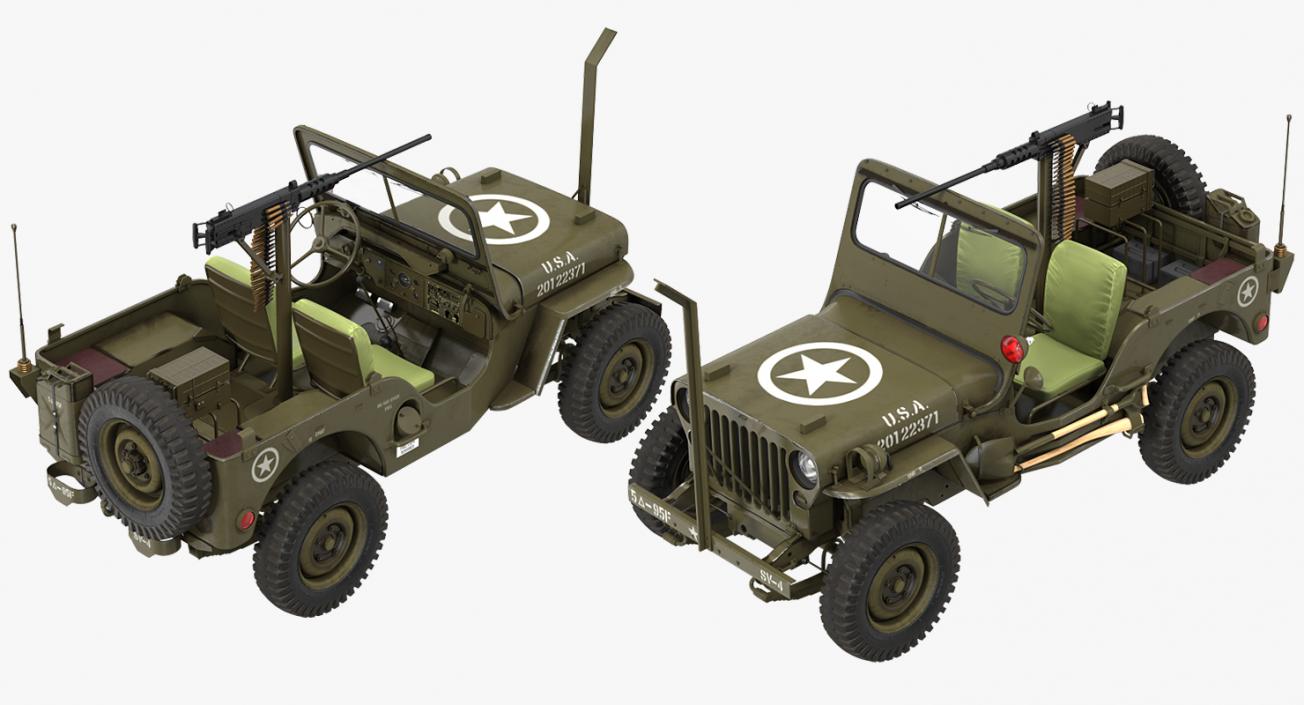 3D Jeep Willys MB Rigged