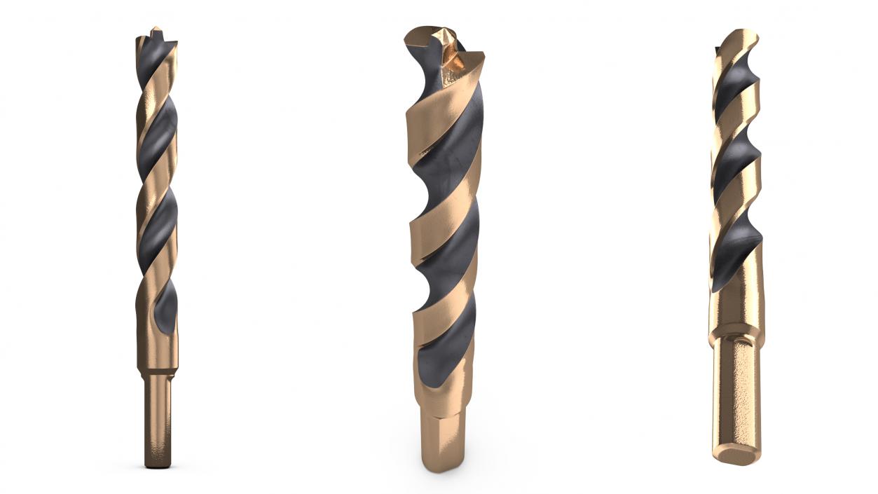 Gold Ferrous Pilot Point Drill Bit 3D model