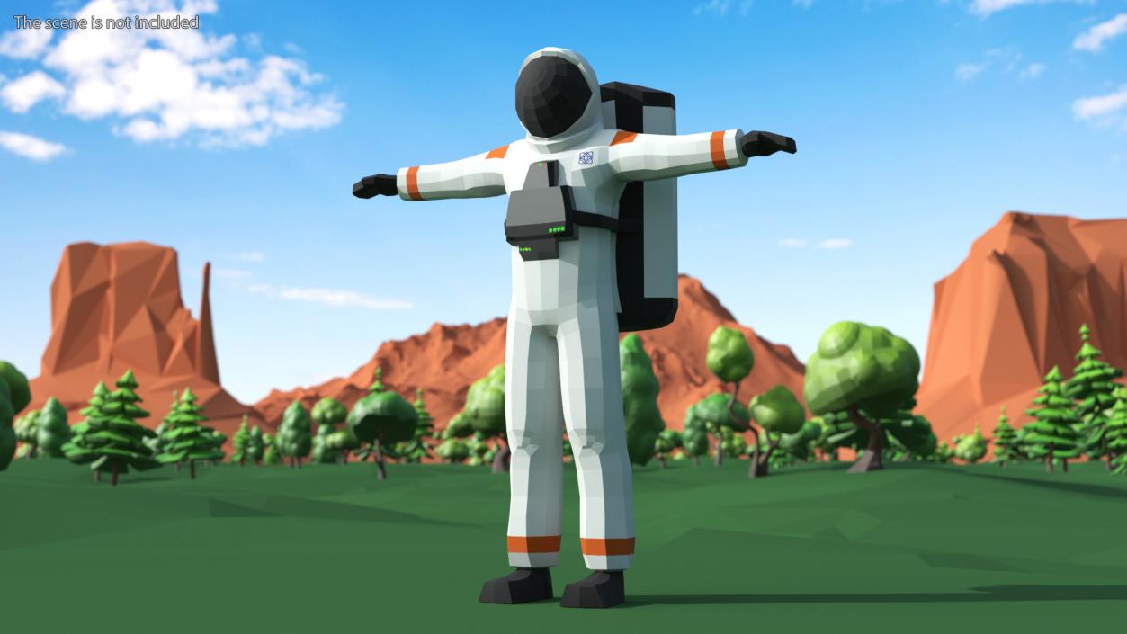 3D Low Poly Astronaut model