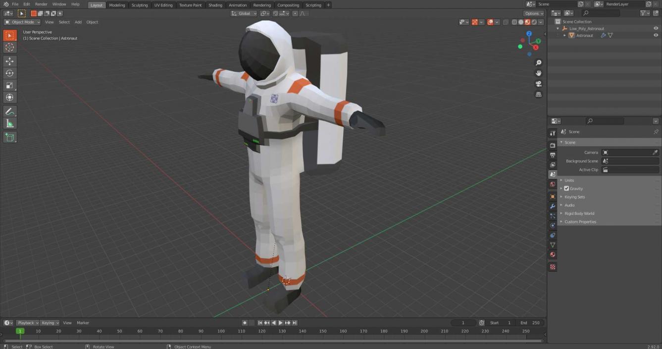 3D Low Poly Astronaut model