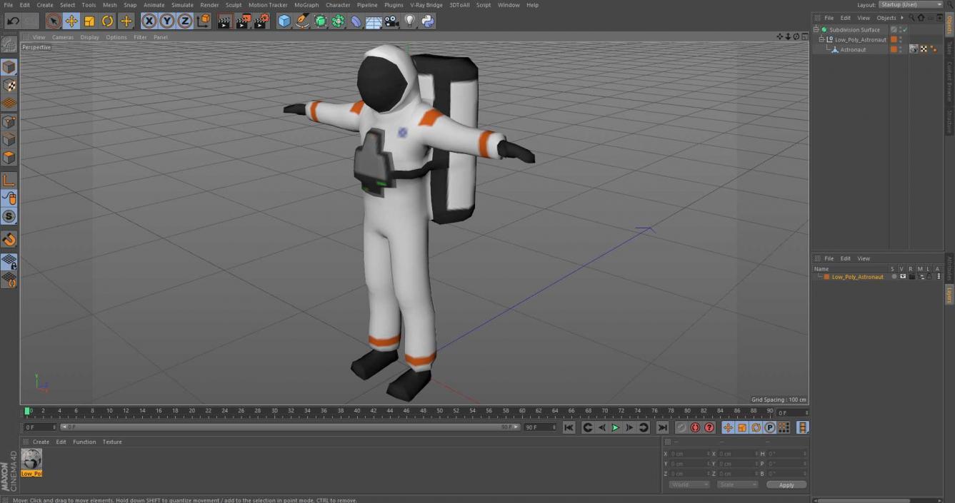 3D Low Poly Astronaut model