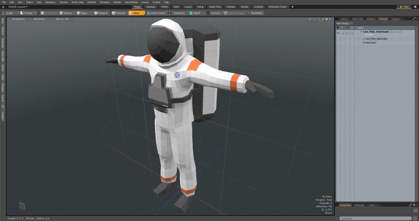 3D Low Poly Astronaut model