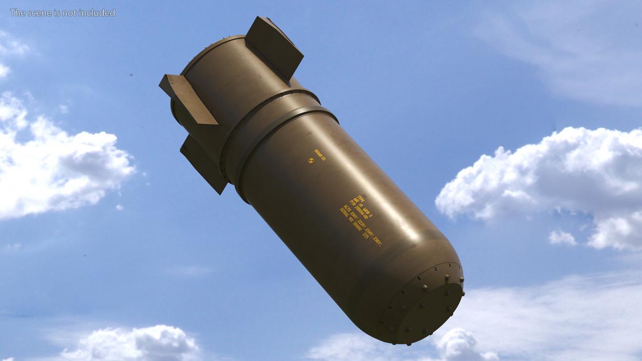 3D model B41 Nuclear Bomb with Airplane Cart