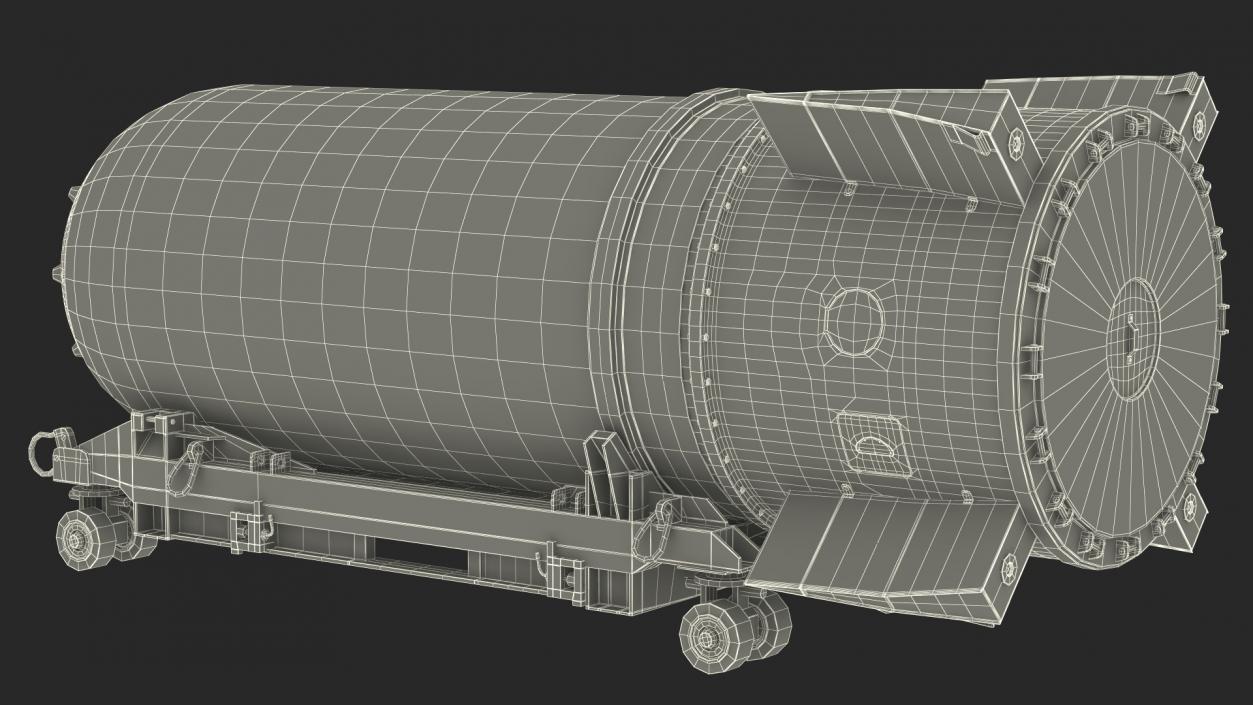 3D model B41 Nuclear Bomb with Airplane Cart