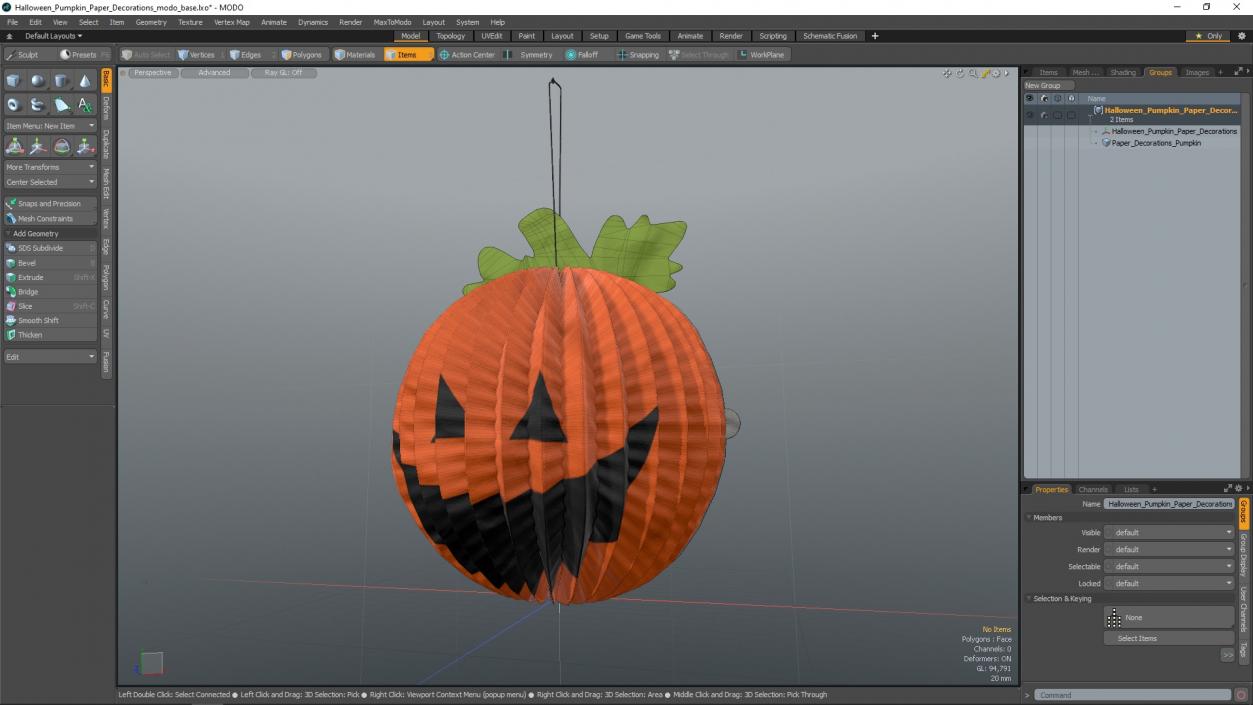 3D model Halloween Pumpkin Paper Decorations