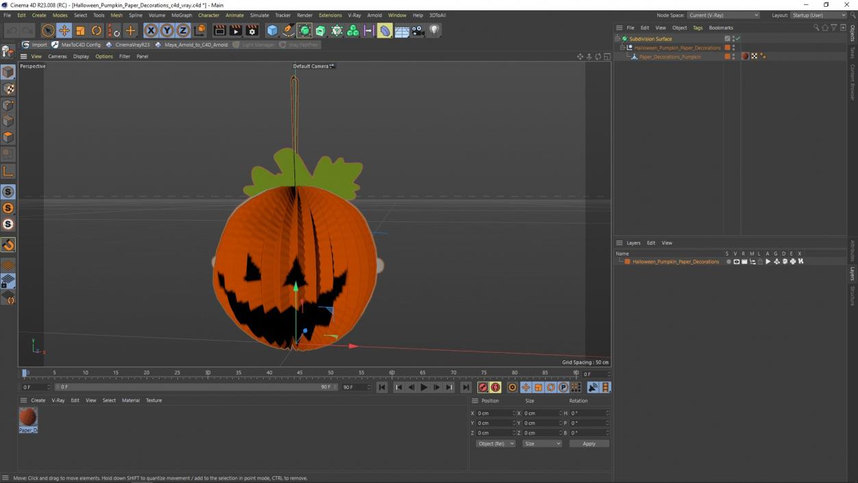 3D model Halloween Pumpkin Paper Decorations